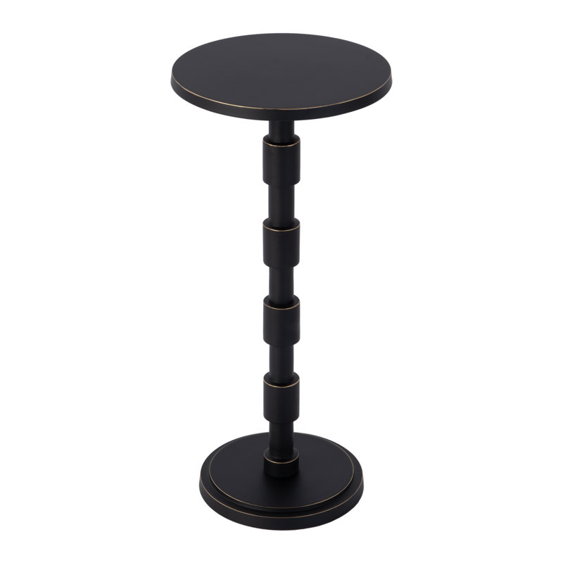 Delano 10 in. W Round All Metal Pedestal Base End Table