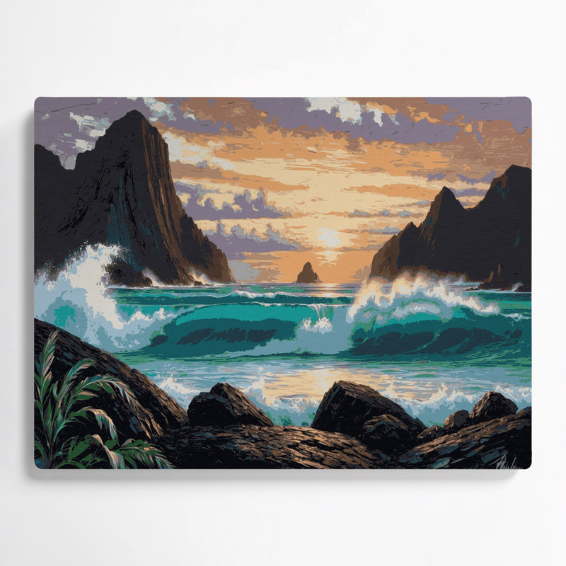 Art mural noir Hawaiian Rock Formations, H 11 po x l 14 po