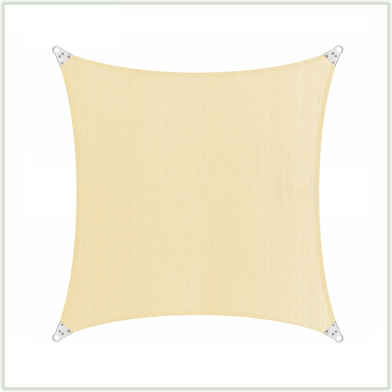 Voile d'ombrage carré renforcé 16 'Super Ring, Beige, 12 pi x 12 pi