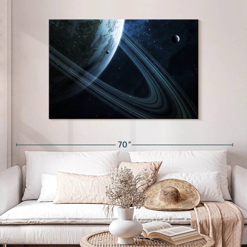 Oberle Earth-Like Ringed Planet, 26" H x 39" W