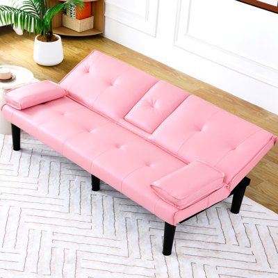 Pink 67-Inch Bed With Cup Holder And Fabric For Long - Lasting Use 67 , , 2