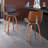 Alula Mid-Century Swivel Counter or Bar Height Bar Stool in Brown Faux Leather with Walnut-1992016633