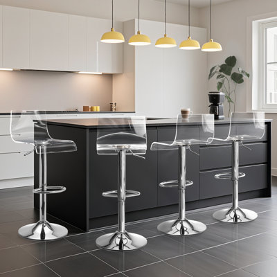 Acrylic Clear Bar Stools with Mid Back