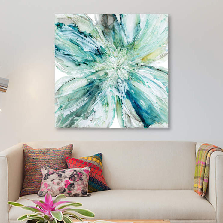 « fleur bursts », reproduction sur toile, H 12 po x l 12 po x P 1,5 po, Toile tendue, Pas de tapis