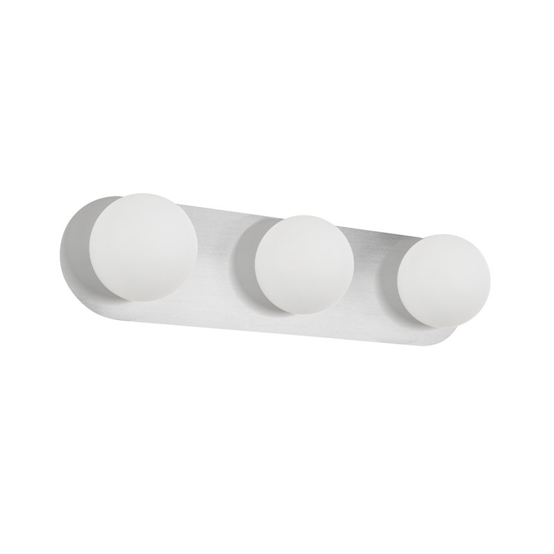 Éclairage pour salle de bain 3 lumières Burlat, Chrome poli, Blanc