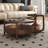15.75"Retro Solid Wood Round Tea Table Set