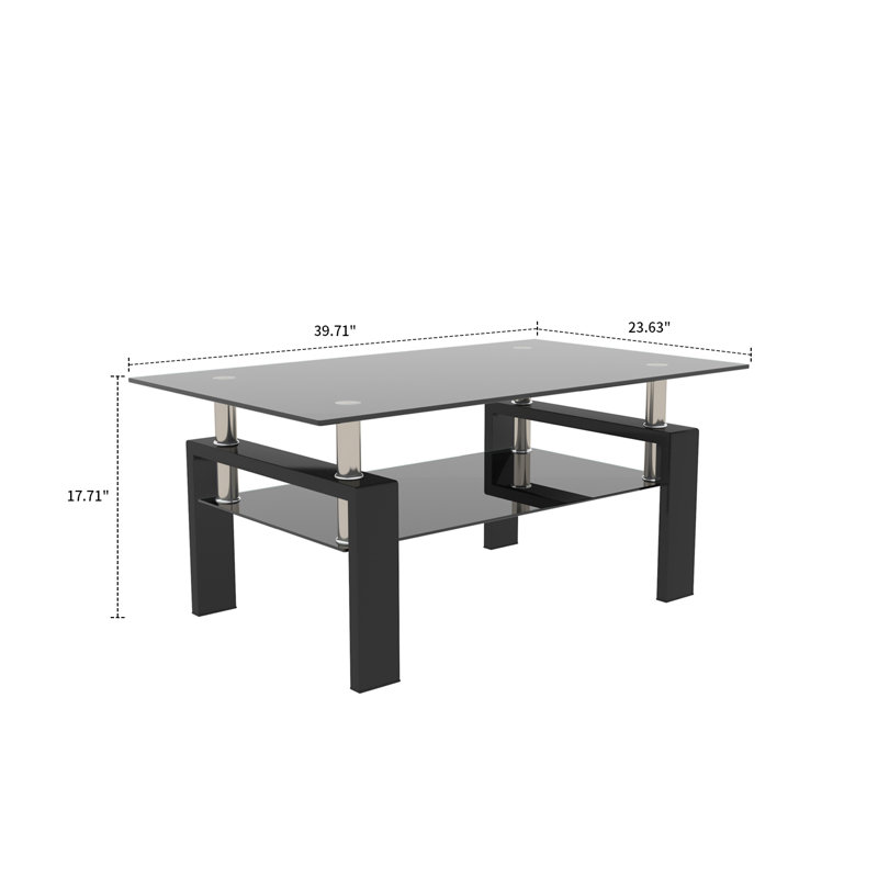 Table basse Kenechi, Noir, Noir