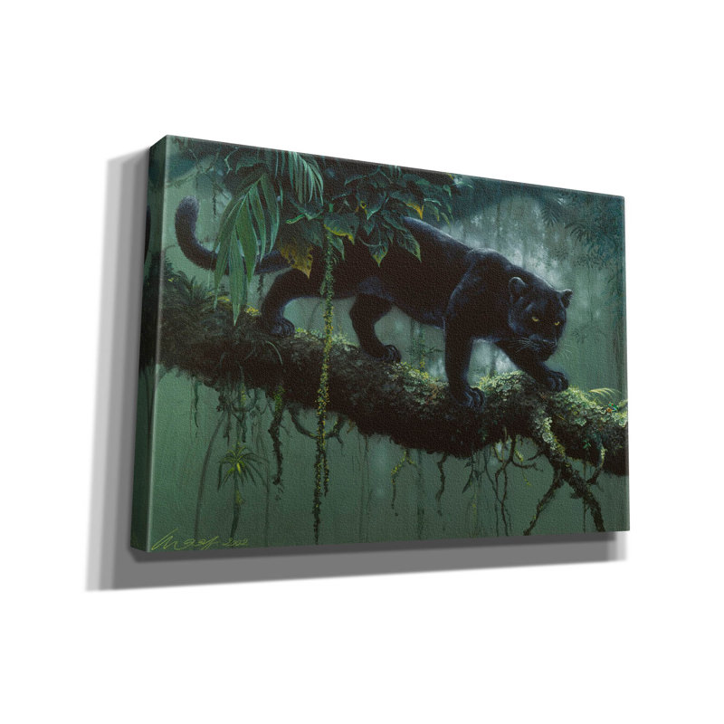 «Black Jaguar» par Harro Maass, art mural sur toile, L 26 po x H 18 po x P 0,75 po