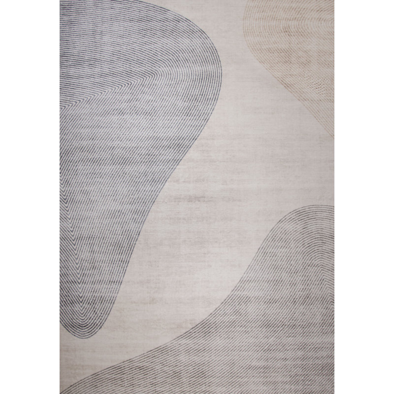 Rug Branch Evara 8' x 11' (7'7" x 10'10") Beige/Brown Abstract Area Rug, Contemporary, Medium Pile, Stain-Resistant Carpet - Living Room, Bedroom, Dining Room, and Kitchen