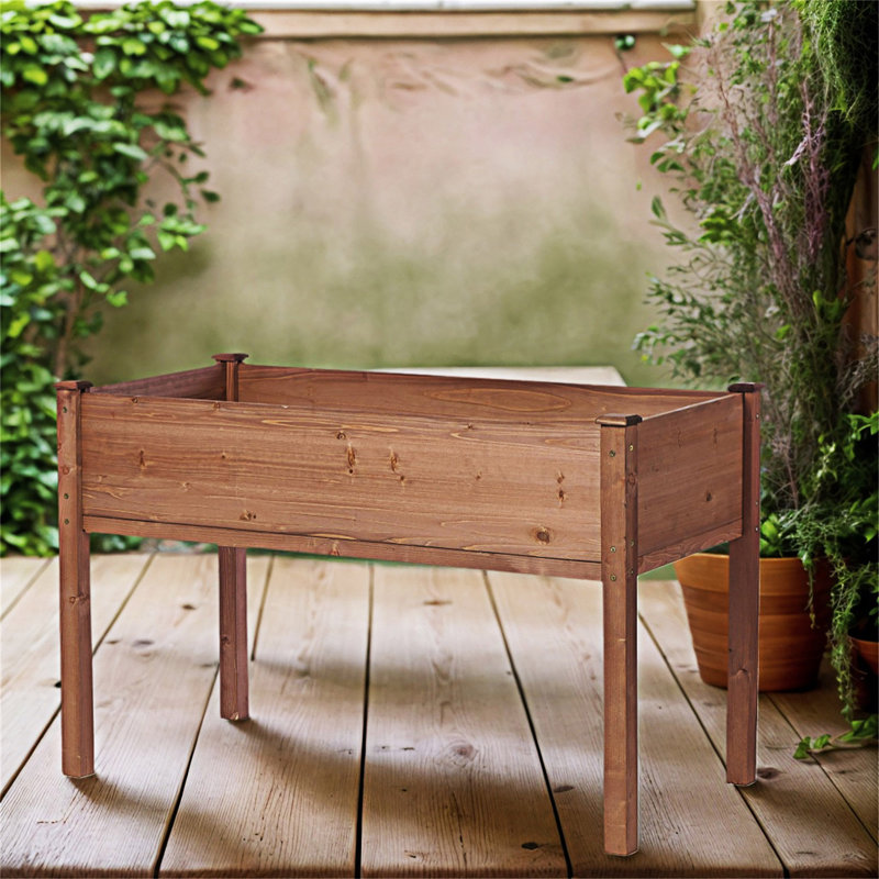 Lit de jardin surélevé avec jardinière