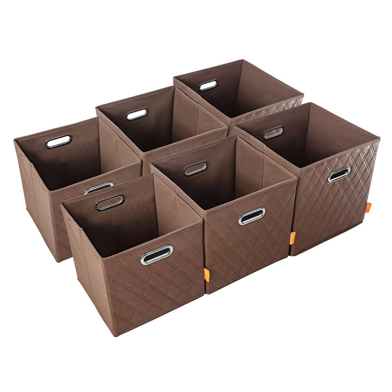 Ensemble de bacs en similicuir, H 12 po x l 12 po x P 12 po, Brun