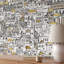 Mediterranean Cityscape Wallpaper Grey White