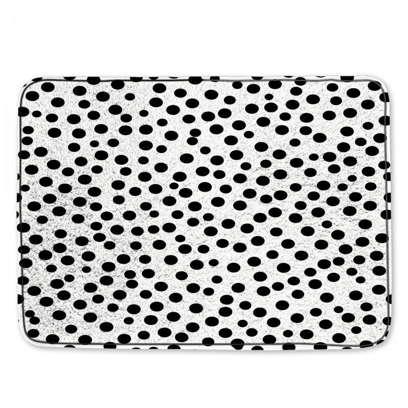 Décoration de salle de bain à pois, Simple - L 24 po x l 17 po, Motif à pois noirs