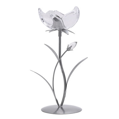 26Cm Glass Metal Tabletop Votive Holder