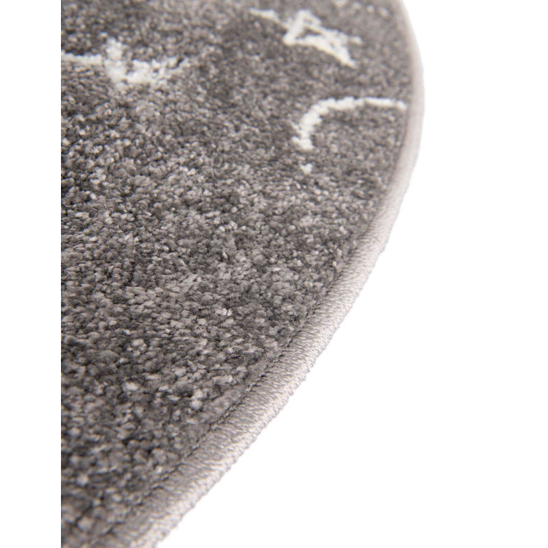 Machine Woven Polypropylene Plastic Rug, Round 7'10", Gray