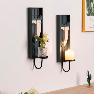 Wooden Modern Art Wall Candle Holder