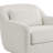 Upholstered Beige Chenille Swivel Oversized Lounge Armchair With Pillow And Metal Base-516806476