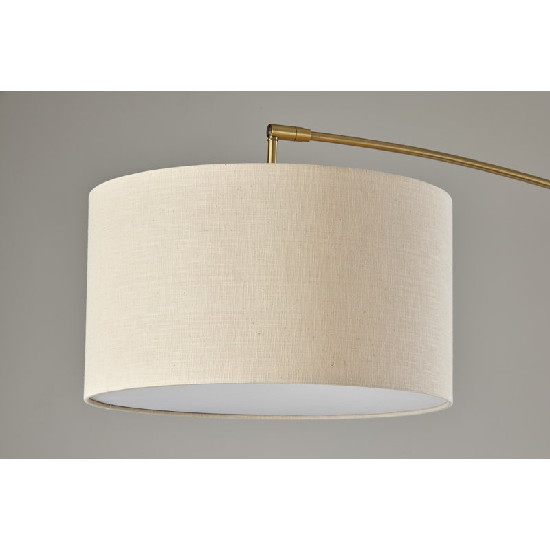 Lampe sur pied arquée 81 po Kata, Laiton antique, Crème