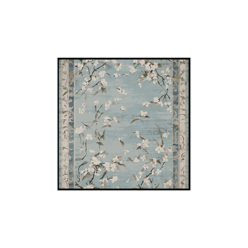 Machine Washable Gray Area Rug, Square 3'