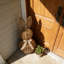 Easter Natural Rattan Hand-woven Bunny Easter Woven Basket Pastorals Decoration-130480137
