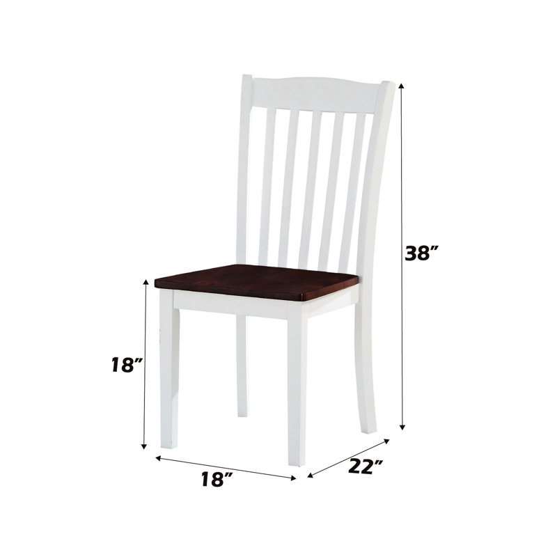 2 chaises d'appoint de salle à manger blanches et noyer - Conception élégante avec des sièges confortables et un attrait rustique charmant (2 chaises)