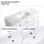Meuble-lavabo blanc 48 po avec lavabo en céramique - Espace de rangement abondant 4 portes à fermeture douce et 2 tiroirs en bois massif méticuleusement conçus pour un entretien sans tracas