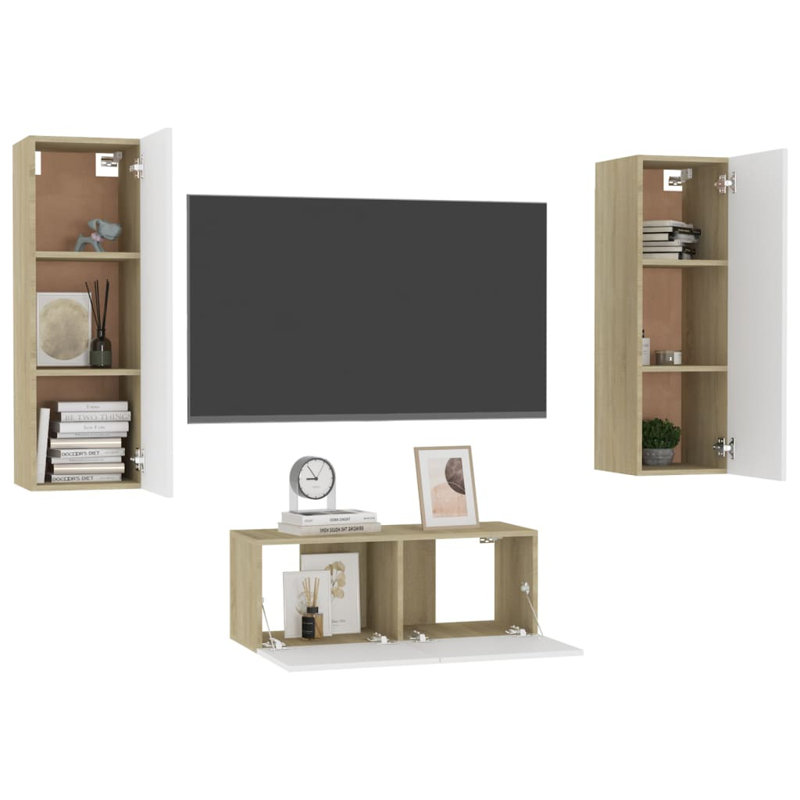 Gindy TV Stand for TVs up to 88", Grey Sonoma, 80cm