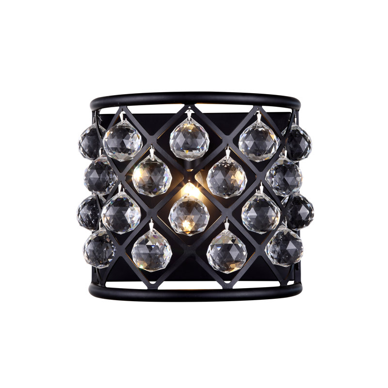 Swinney Flush Mounted Sconce, Mocha Brown, Crystal Clear