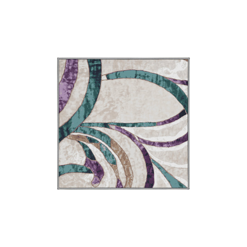 Silky Soft Plush Grey Area Rug, Square 7'