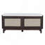 Banc d'entrée en rotin avec rangement Boho, banc à chaussures rembourré avec portes doubles, banc de rangement en bois-130075015-130075018