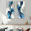 Tourbillon abstrait dans des tons bleus et blancs II - ensemble de 2 reproductions d'art mural en métal