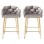 Ensemble de 2 tabourets de comptoir 28 po avec cadre en fer, dossier et coussin souples, repose-pieds 28 po.-463548305