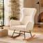 Chaise berçante beige Teddy à bascule