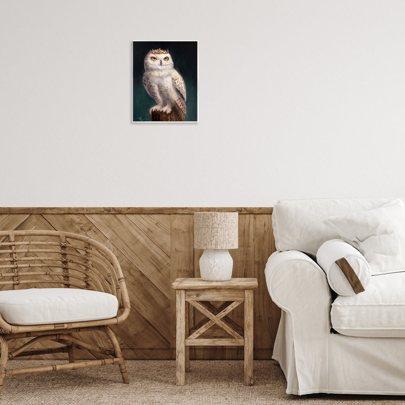 Plaque murale «Snowy Owl King» par Lucia Heffernan