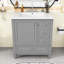 Meuble-lavabo simple autoportant élégant avec lavabo en céramique, porte à fermeture en douceur et grand espace de rangement-745721001-745720997