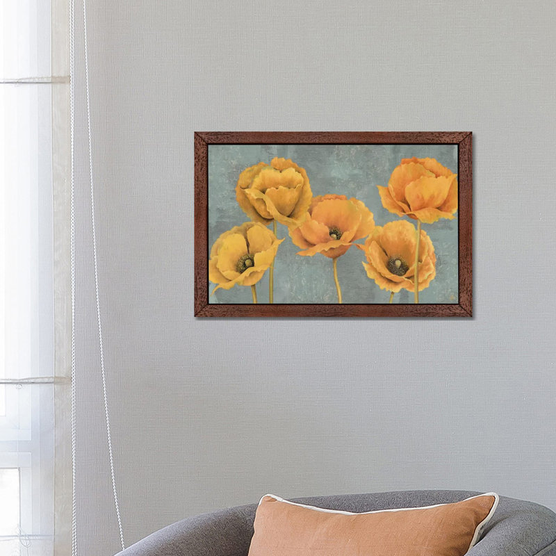 Sunset by Daphne Brissonnet - Floater Frame Painting on Canvas, 66.04 cm H x 45.72 cm W, Brown Framed