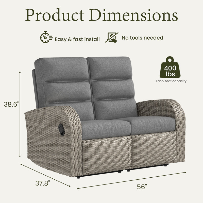 Outdoor Lounge Chair, Grey, Dark Grey