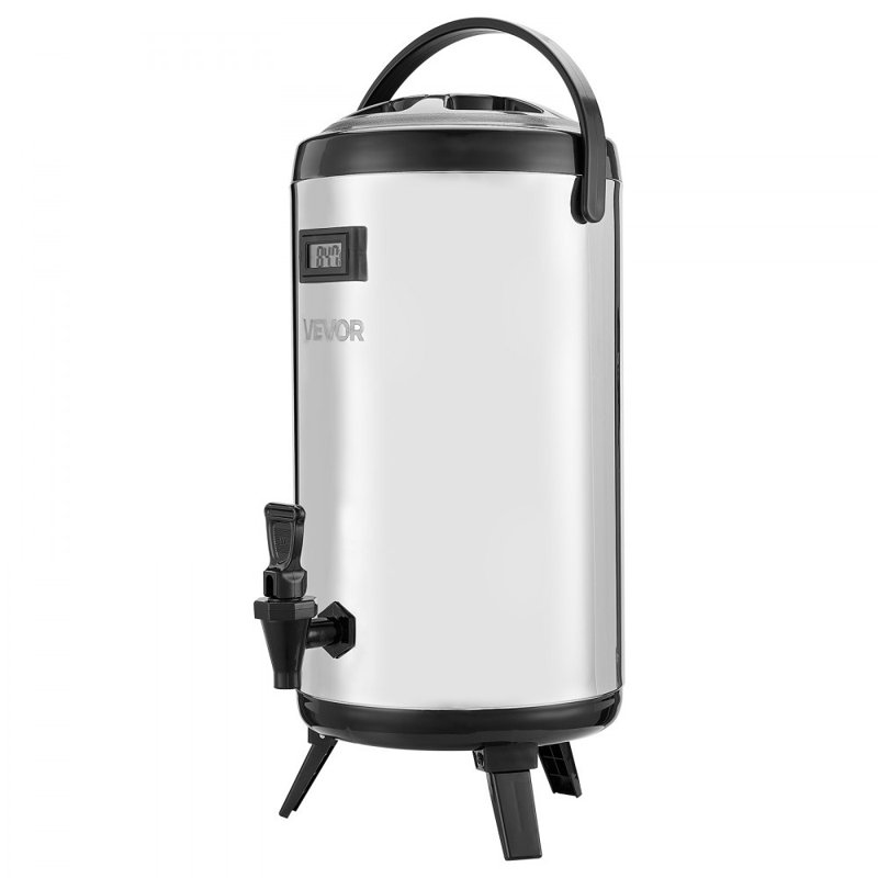 Distributeur de boissons isotherme pour boissons chaudes et froides en acier inoxydable 2,4 gallons