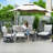 Nicholus Aluminum Outdoor Patio Glider Swivel Rocker Chairs(2Chair+2Ottoman+1Sofa+1Side Table)