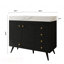 Meuble-lavabo autoportant avec comptoir en faux marbre, lavabo en céramique, 5 tiroirs et pieds en acier inoxydable-133416513