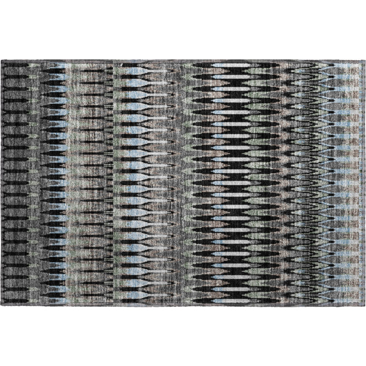 Premium Machine Washable Prisco Black Rug