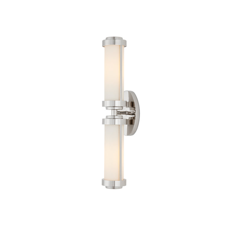 Bowland Nickel Bath Wall Sconce, Polished Nickel