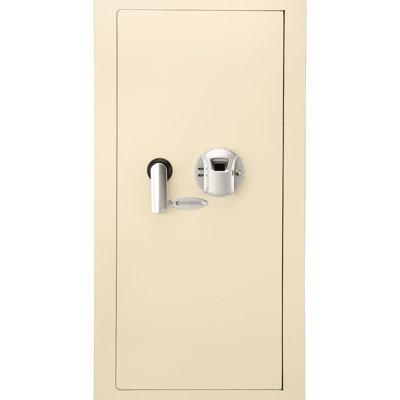 0.82 Cubic Ft Beige Biometric Safe For Wall, Steel And Convenient Locking Feature Wall In Beige, Solid Construction Maximum Security
