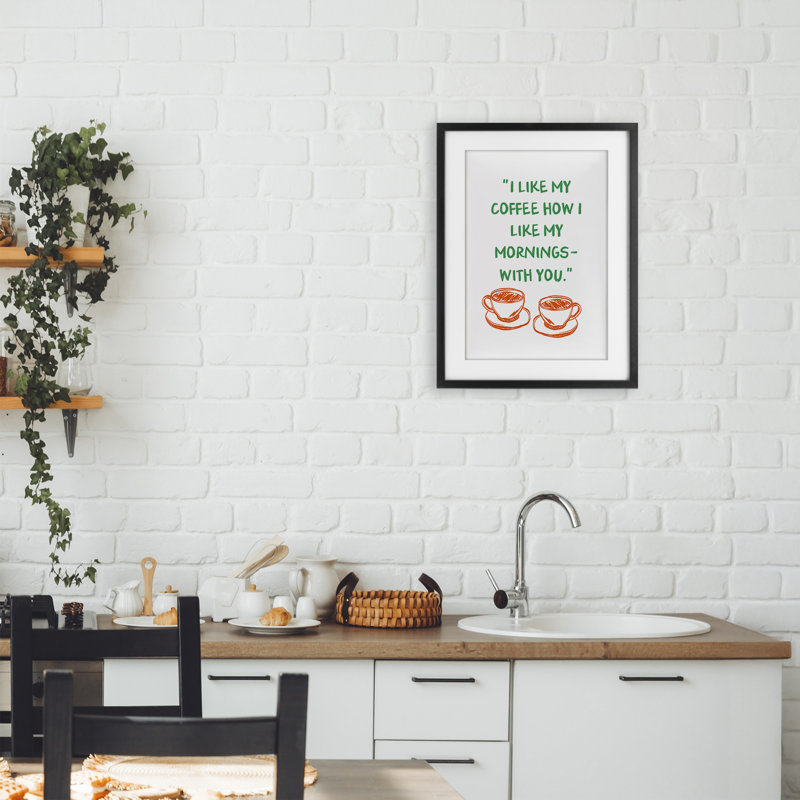 «Like My Coffee With You», impression sous verre encadrée, conception de JJ Design House LLC, H 20 po x l 14 po