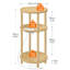 Small Round Side Table with Charging Station, 3-Tier Round Bamboo End Table-114314033