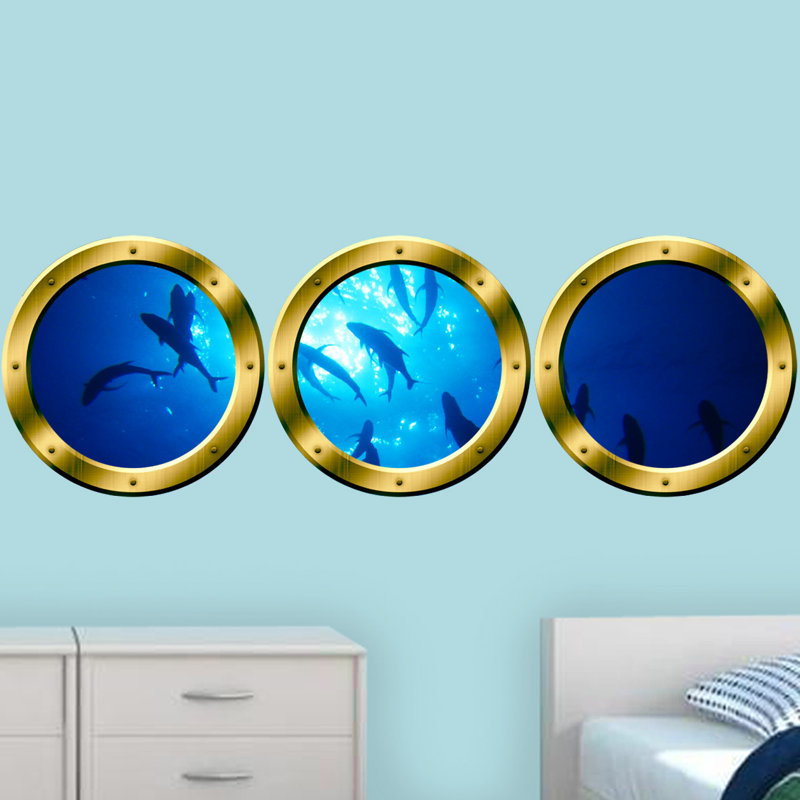 Non-Wall Damaging Wall Decal, 14" H x 14" W x 0.01" D, Gold