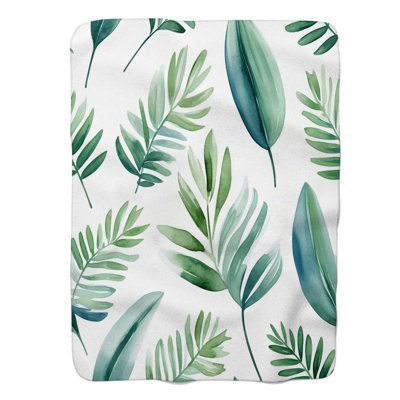 Leafy Vibes - Couverture sherpa de qualité supérieure 1 pièce