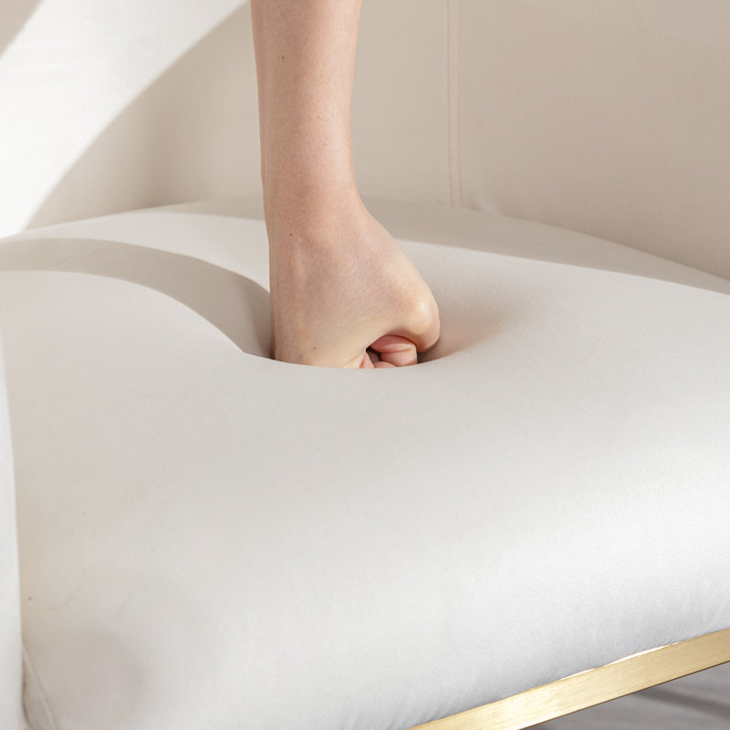 Tabourets de bar Shalon, Velours beige / cadre doré, Tabouret de bar (siège d'une hauteur de 24 po)