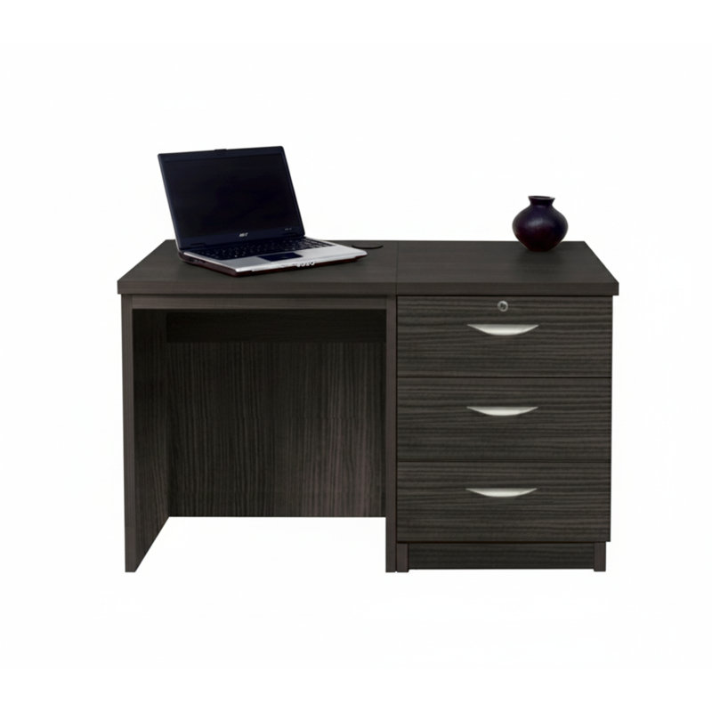 Walshaw Solid Wood Base Computer Desk, Black Havana