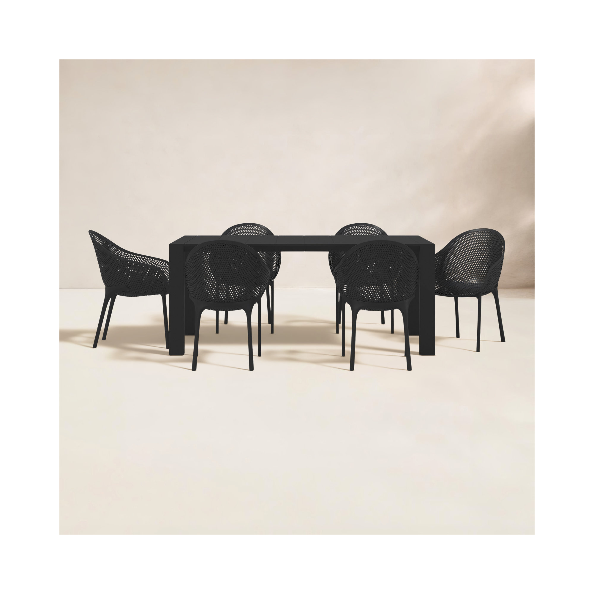 Farrah Rectangular 6 - Person 70" Dining Set, Black